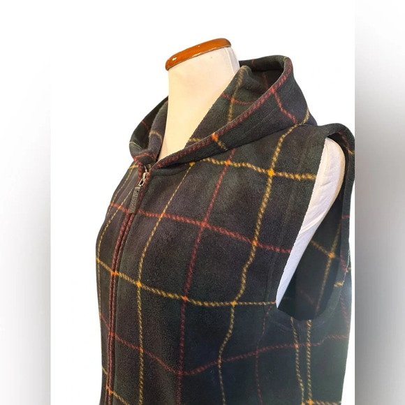 Ralph Lauren Black Label Plaid Fleece Vest Hoodie - Picture 4 of 9